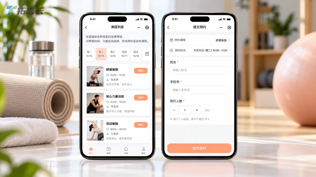 手机端自助预约流程界面展示
