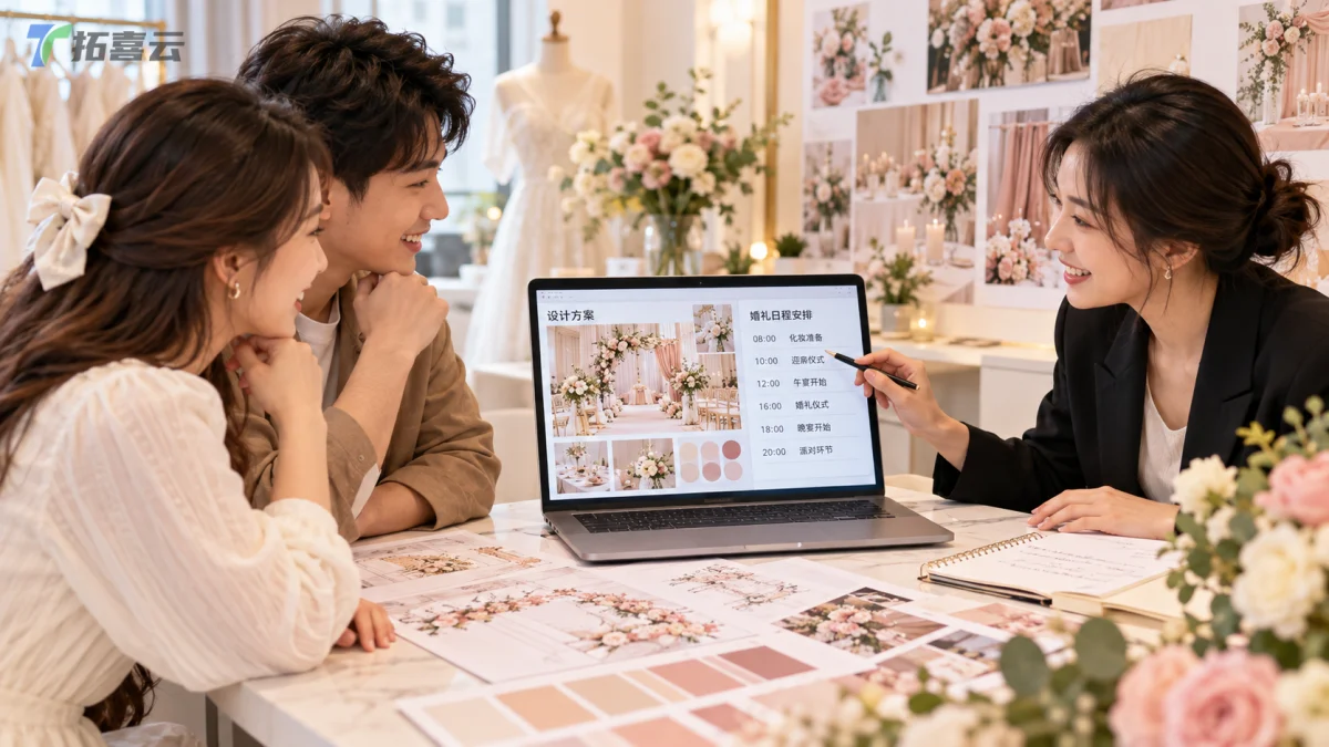 婚庆品牌线下服务场景与初步的数字化需求。