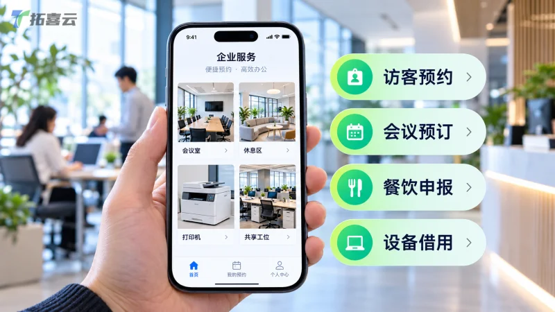 企业内部预约小程序：如何一站式管理访客、会议、报餐等高频后勤服务