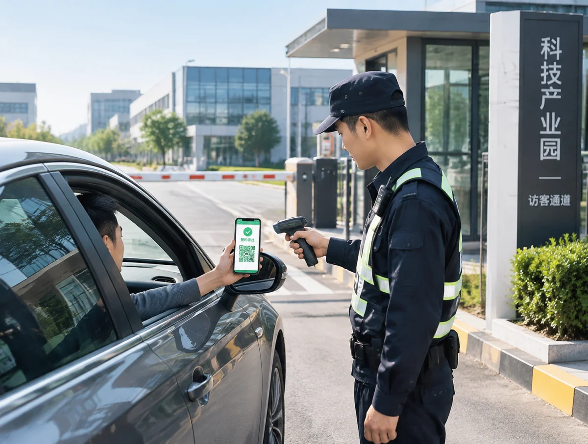 通过线下物料引导访客养成线上预约习惯，提升接待规范性